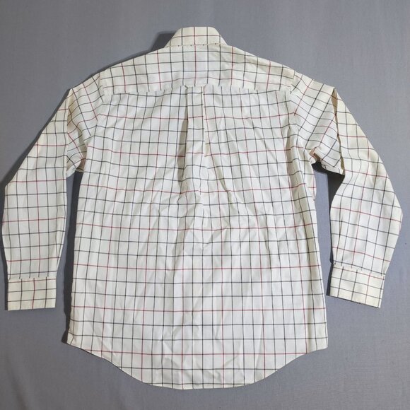 Cabela's button down shirt men's size M white base grey & red check long sleeve - Picture 3 of 9
